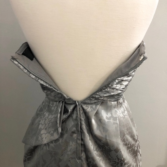 H&M Silver Strapless Ruched Ruffle Cocktail Mini NWT - Picture 8 of 13